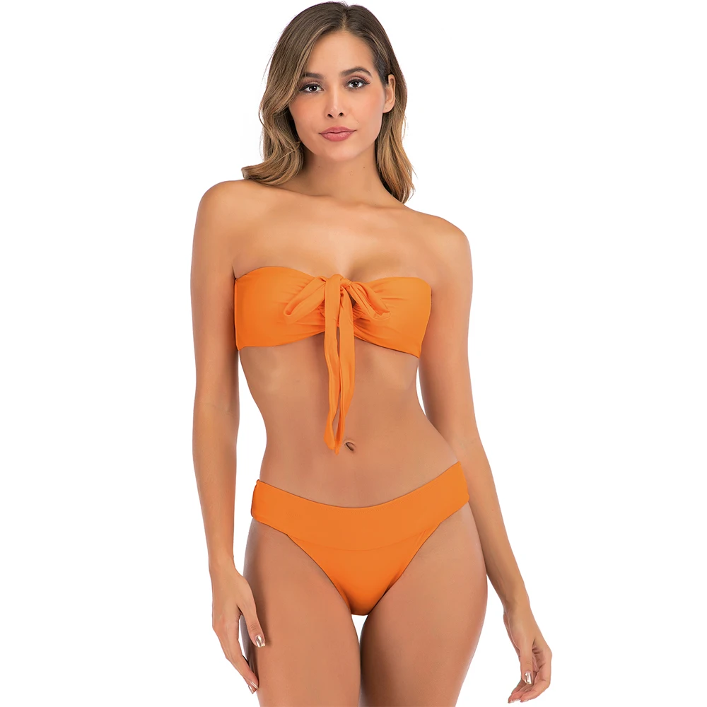 

Summer open Back Swimsuit European and American High Waist Split Swimsuit Sling Collar Beach Swimsuit Sexy Holiday Swimsuit soli