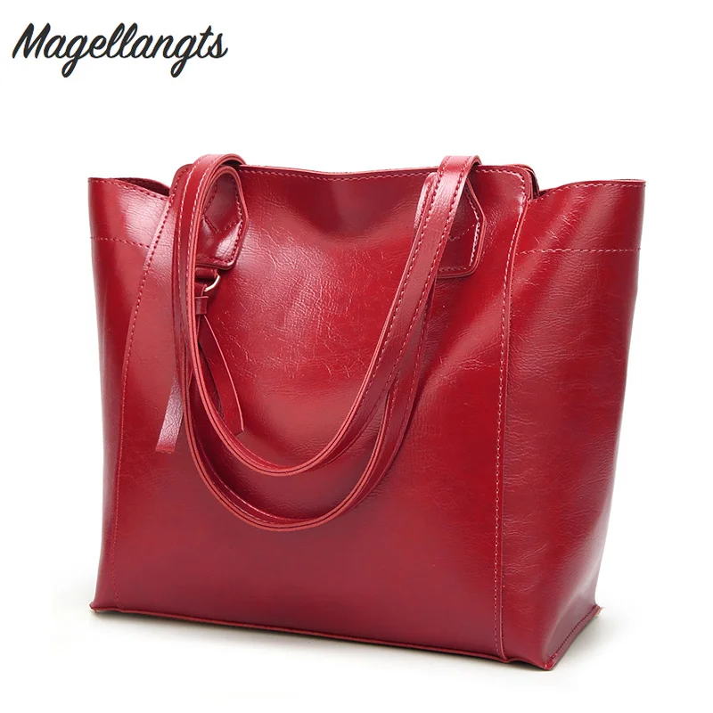Большие сумки на плечо для женщин кожаные 2019 модная сумка покупок роскошная
