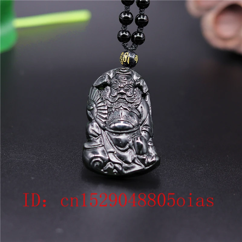 Натуральный черный зеленый китайский нефритовый воин Кулон ожерелье Шарм