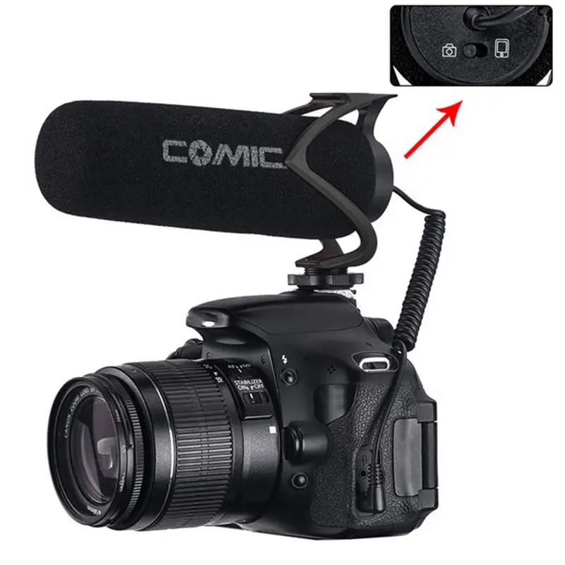 Микрофон Comica Cvm-V30 Lite с суперкардиоидным полярным рисунком холодным башмаком