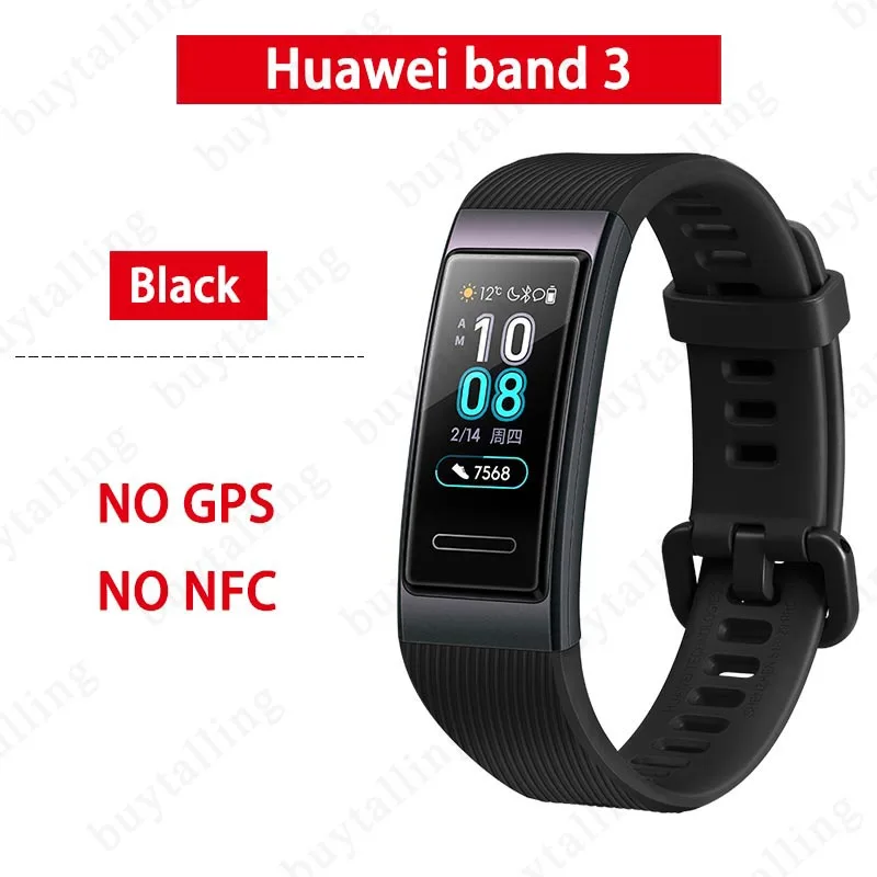 huawei band 3 black Браслет huawei Band 3 Pro B29, фитнес-трекер, умный Браслет, 0,95 дюймов, сенсорный экран, для плавания, монитор сердечного ритма, водонепроницаемый, Bluetooth - Цвет: huawei band 3 black