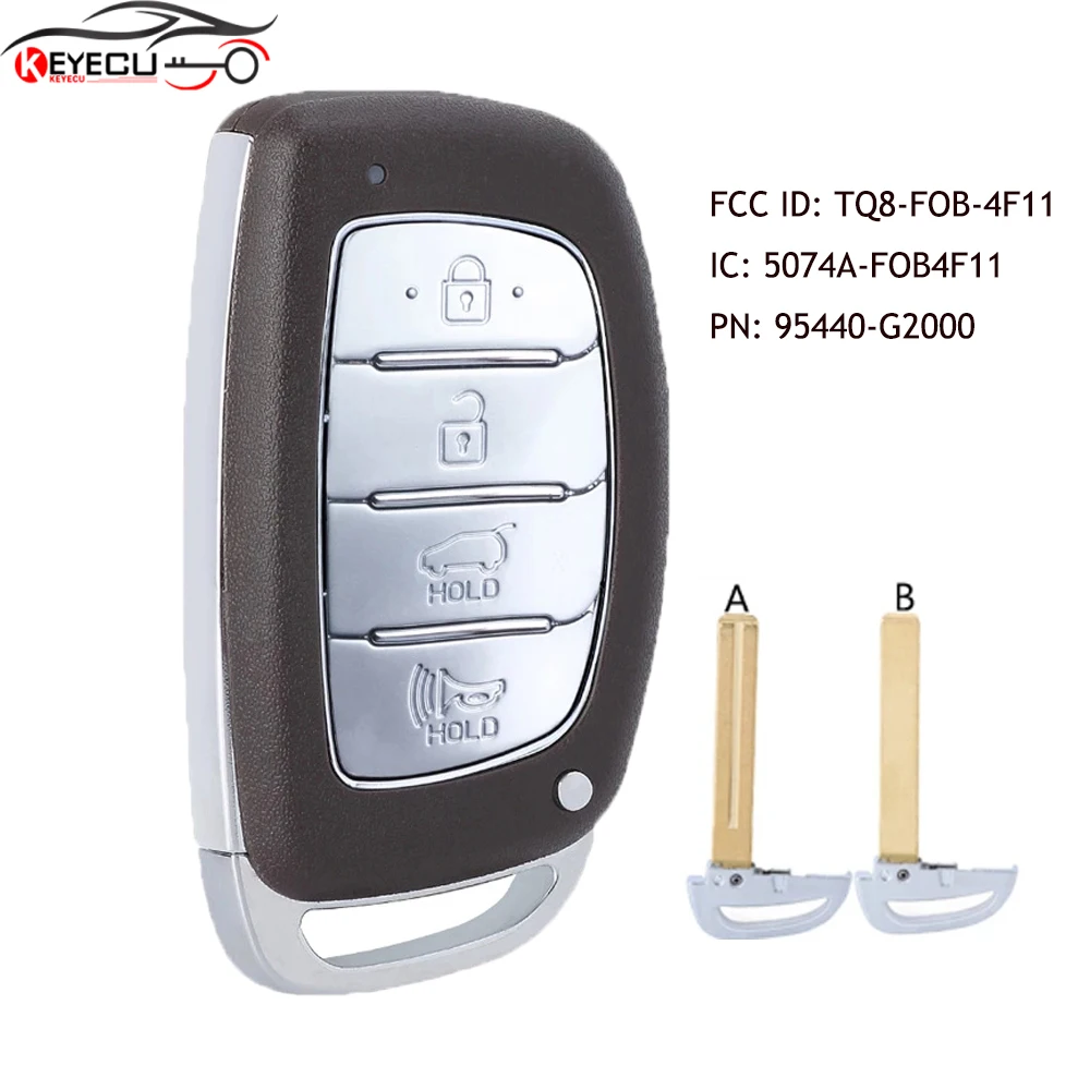 

KEYECU Smart Keyless Proximity Remote Key FOB 4-Button for Hyundai Ioniq 2017 2018 2019 PN: 95440-G2000 /FCCID: TQ8-FOB-4F11