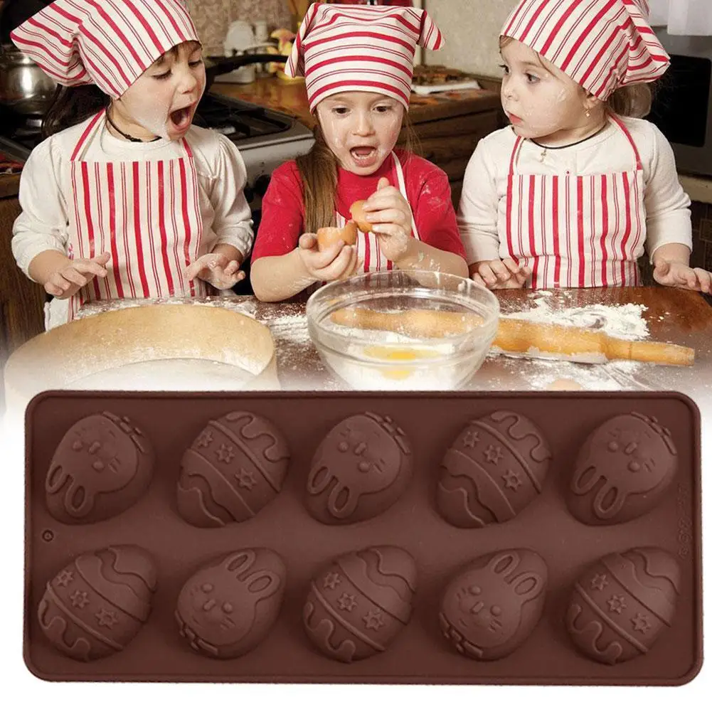 

New Style 3D Easter Surprise Egg Rabbit Shape Chocolate Pastry Baking Fondant Mold Tray Mould Cake Soap DIY Silicone L9N7