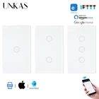 Роскошная кристаллическая панель UNKAS, американский стандарт, Wi-Fi, сенсорный переключатель, приложение Ewelink, автоматизация умного дома, 123 кнопочный переключатель, нуль и линия огня