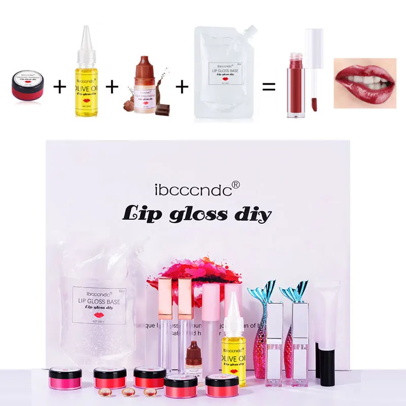 Diy Lip Gloss Kit Moisturizing Lip Gloss Base  Long Lasting Lip Glaze Tube DIY Lipgloss Tints Cosmetics Makeup Set
