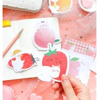 3pcs fruit sticky notes peach cake strawberry cat pig duck adhesive memo pad planner diary stickers office school supplies f387