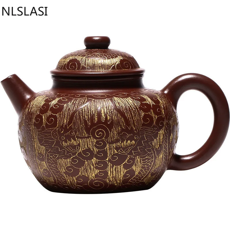 

Chinese Yixing Tea pot purple clay filter Teapot Ore beauty kettle Master handmade Teaware Authentic Tea ceremony supplies 200ml