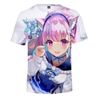 HOLOLIVE-Camiseta de primavera-verano стиль преппи для мужчин и женщин, ropa de Street, Kawaii, Retro, innovacion, 3D