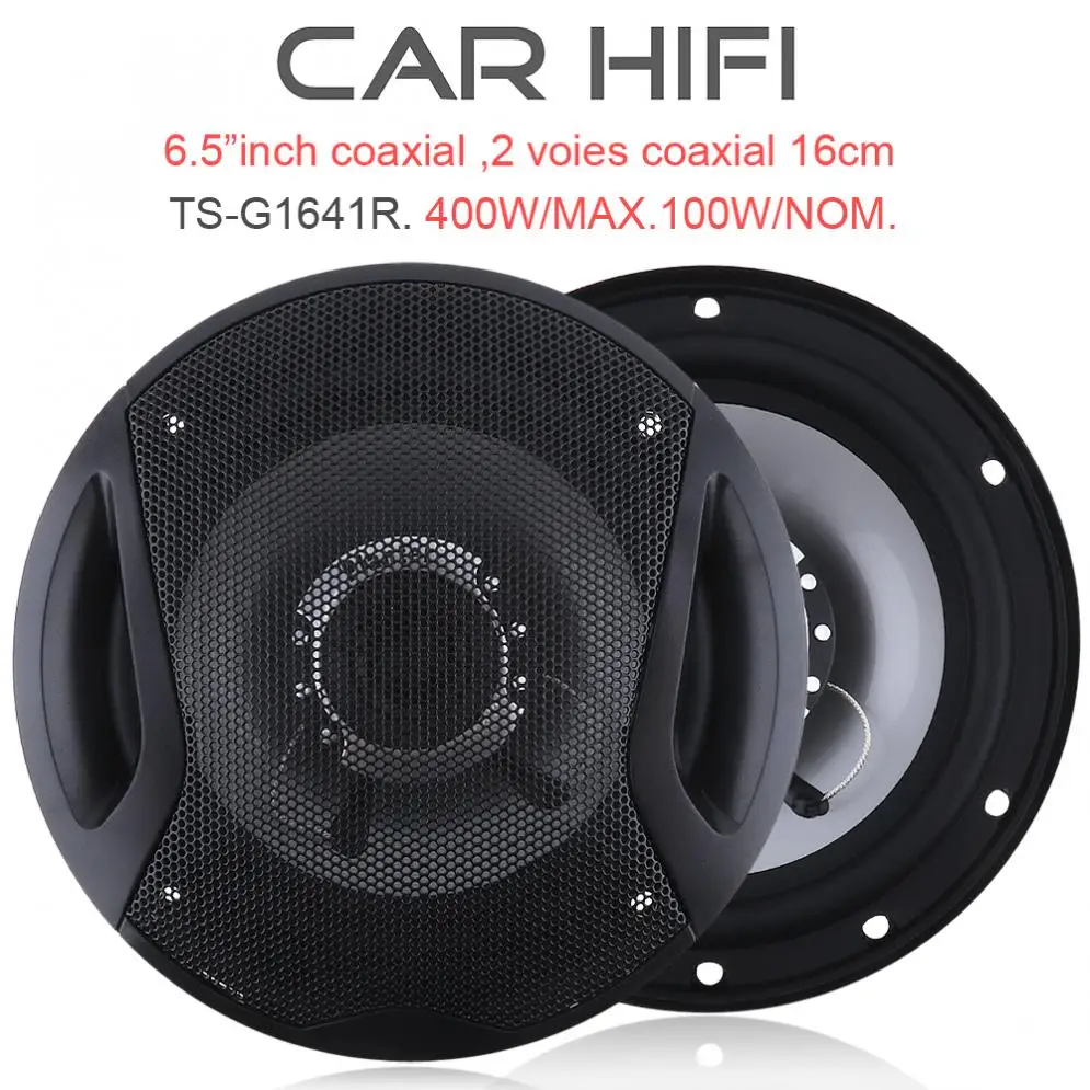 

TS-G1641R 2pcs 6.5 Inch 400W Car HiFi Coaxial Speaker Vehicle Door Auto Audio Music Stereo Range Frequency Speakers for Cars