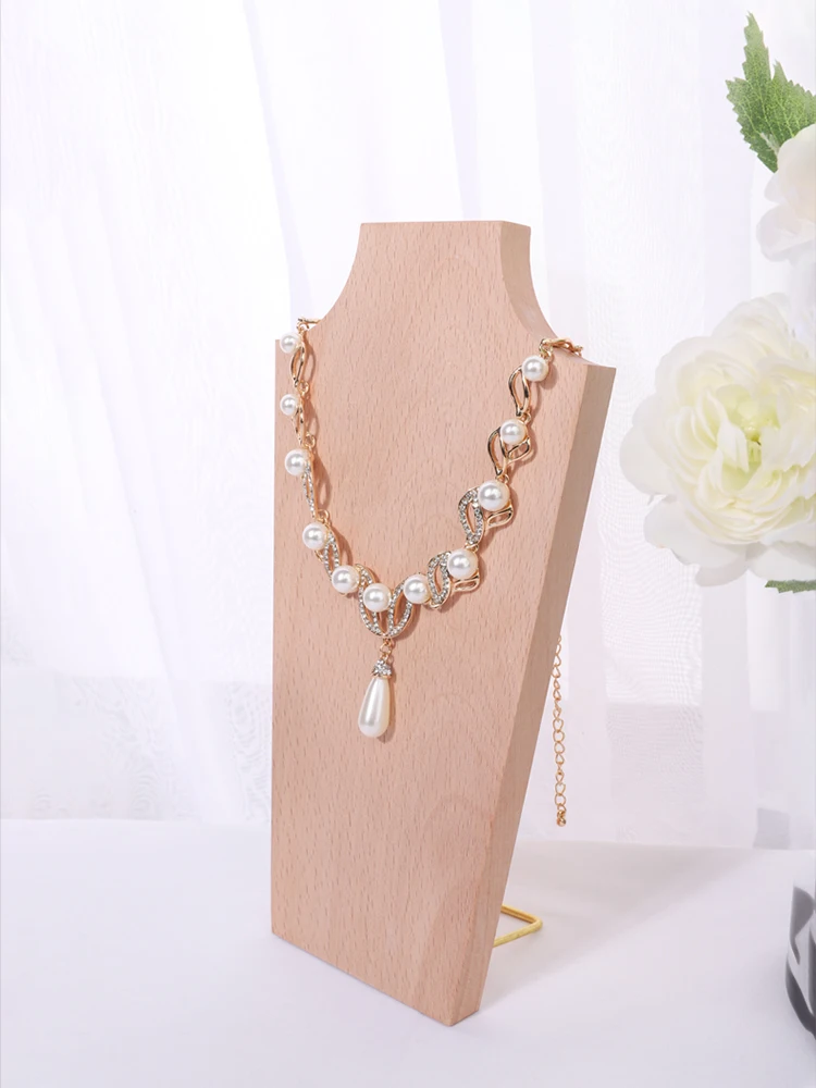 Новая модная витрина из твердой древесины для ювелирных изделий ожерелье