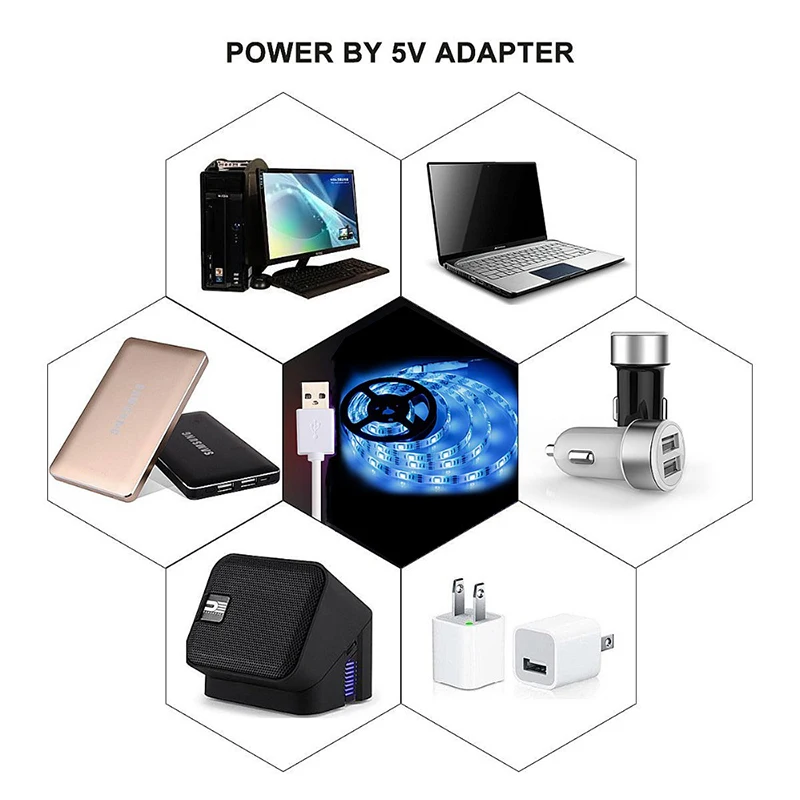 ТВ Подсветка USB Светодиодная лента светильник DC5V 6 Вт 60 Светодиодный/м RGB Ambi для