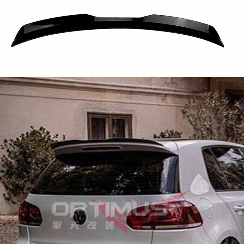

Gloss Black Maxton Style Carbon Fiber Style Rear Roof Spoiler For Volkswagen Golf 6 GTI R 2013-2020