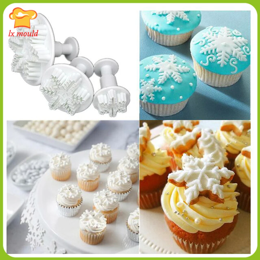 Fondant (сахарная) Рождественская форма для торта зимние плесень Снежинка Весна