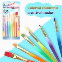 6pcs colorful paint brush set nylon hair artist watercolor oil brush for children student stationary painting drawing supplies