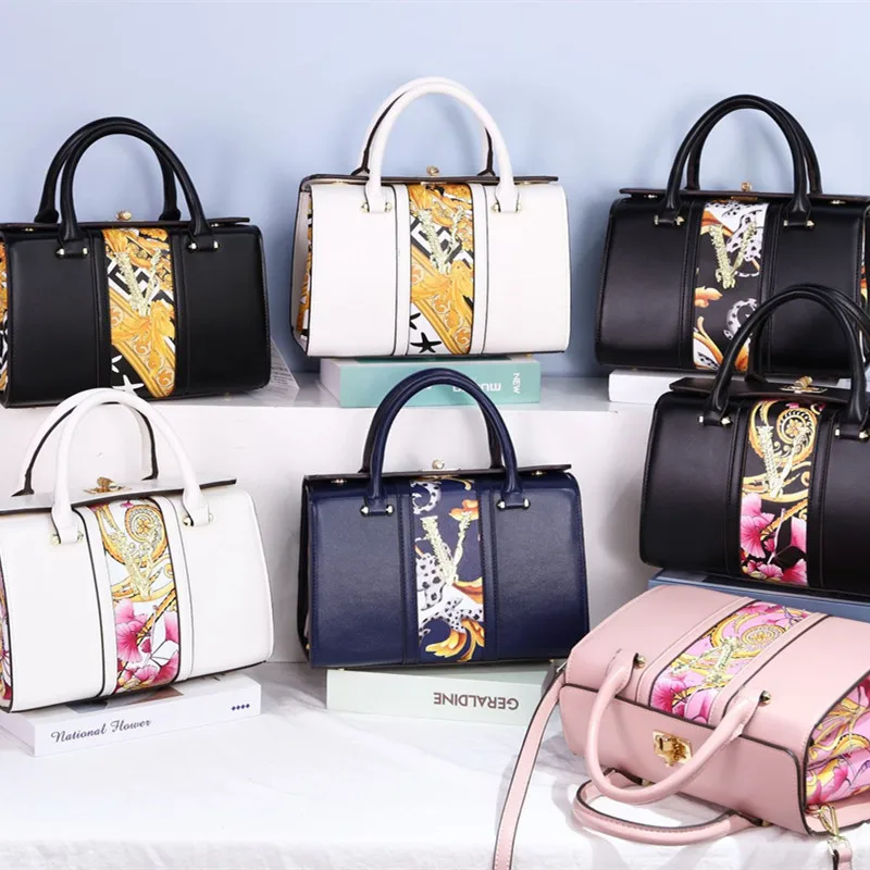 2021 New Fashion High Quality Genuine Leather Printed Tote Handbag Luxury Designer Ladies Crossbody Shoulder Bag Sac De Luxe Fem