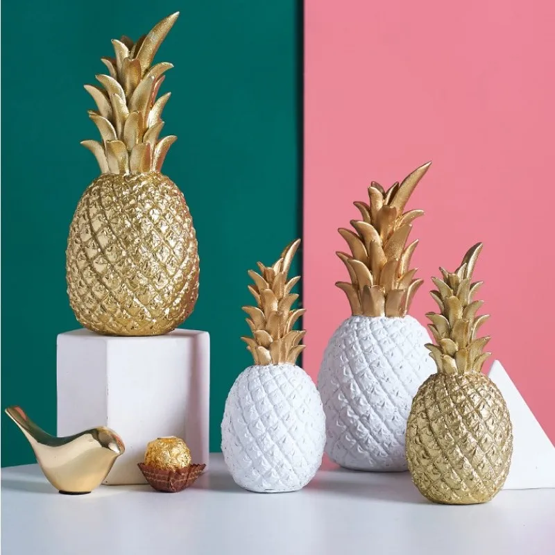 

Nordic Pineapple Crafts Pineapple Desktop Ornament Golden Fruit Shape Living Room Decor Wedding Gift Home Decoration Accessories