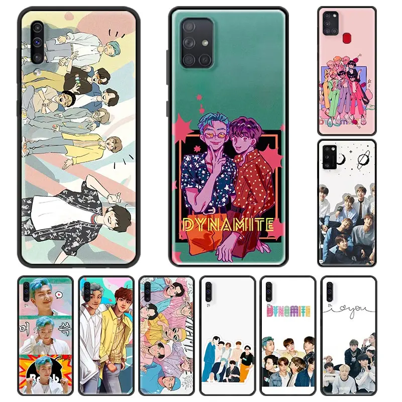 

Black Case For Samsung Galaxy A50 A70 A10 A30 A20e A40 A20s A10s A80 Soft Anti Fall Phone Cover Dynamite Kpop Singer