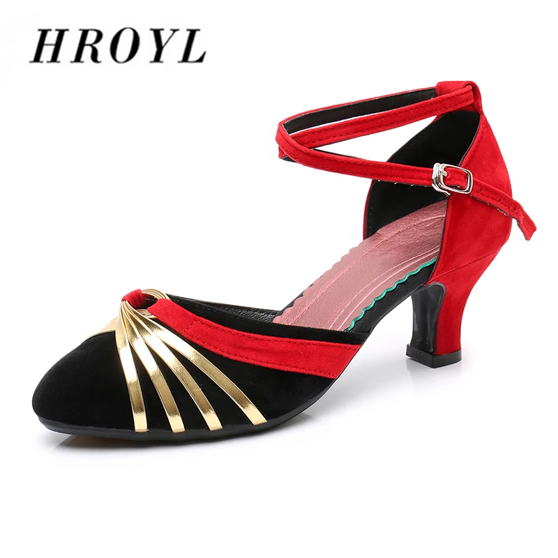 New Women's Latin Dance Shoes Modern Closed Toe Ballroom Tango Girls Female 3.5/5.5CM Heel Rubber Sole Outdoor Dropshipping 2021