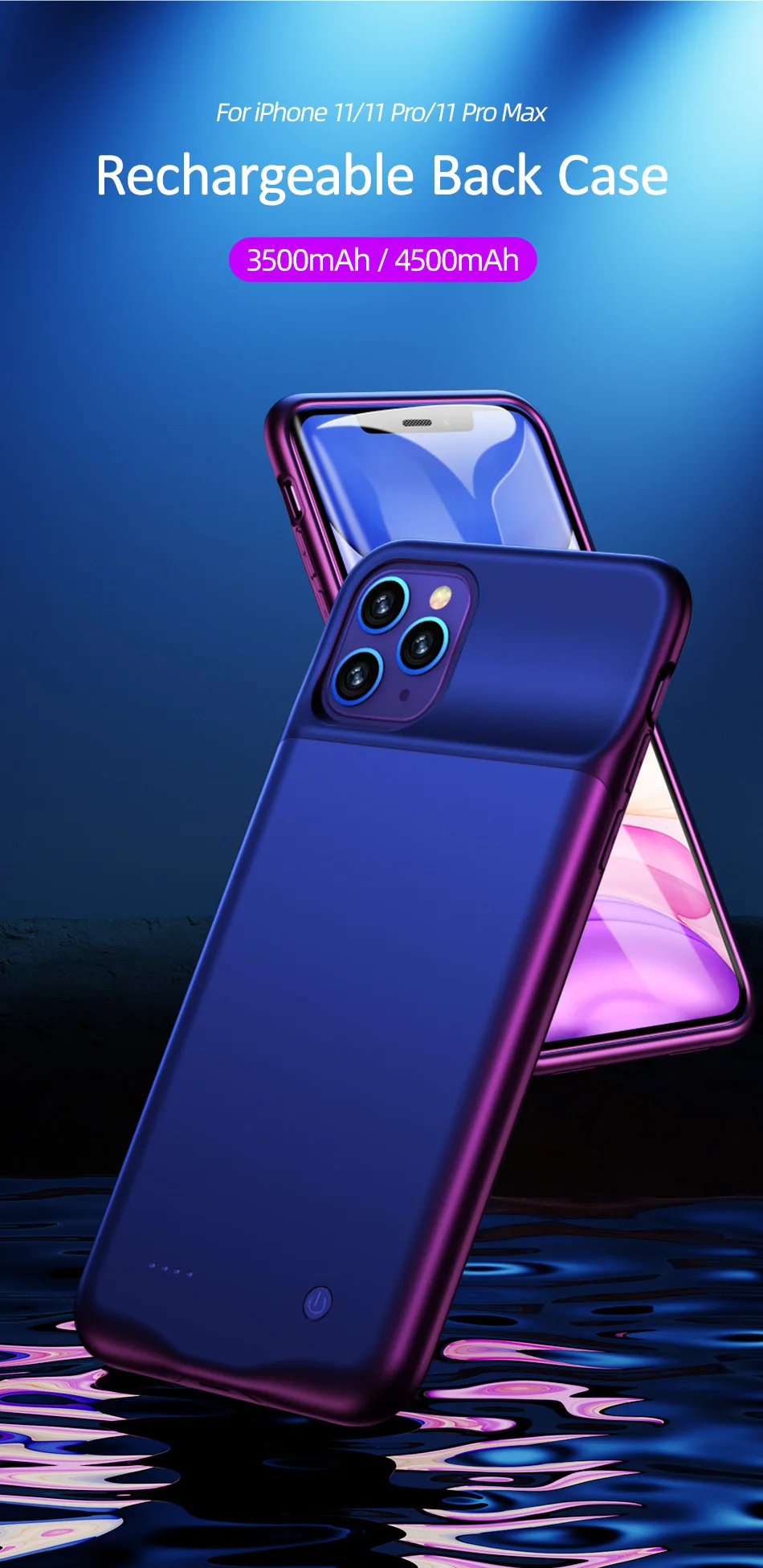 USAMS умный чехол для батареи, зарядное устройство для iPhone 11 Pro Max, чехол для батареи, внешний аккумулятор, резервный внешний аккумулятор для iPhone X XS