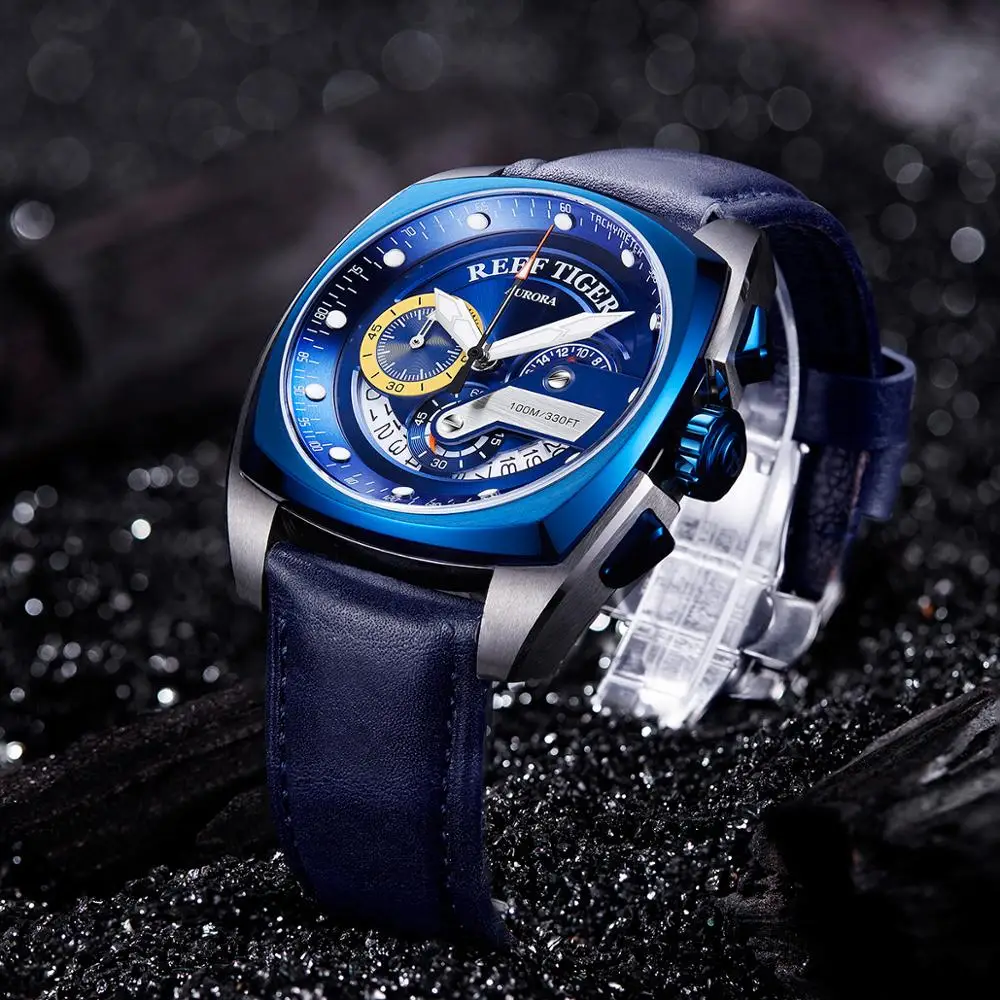 Мужские часы moda мужские спортивные риф тигр мужской кварцевый хронограф