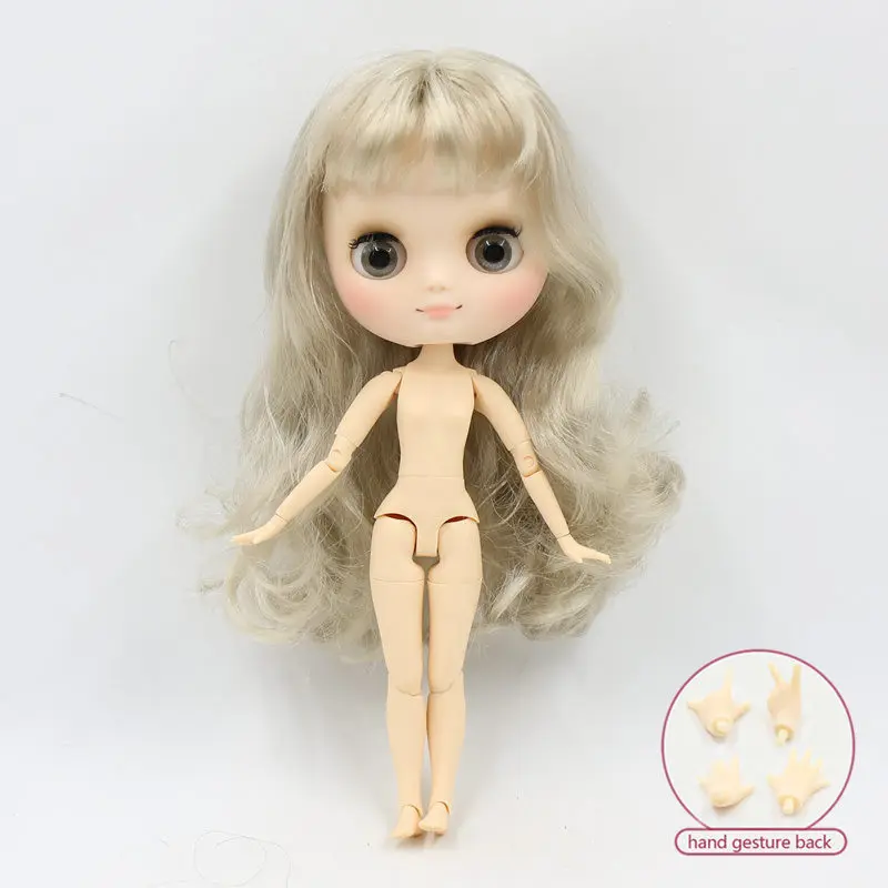 like the picture Кукла Middie blyth, Обнаженная, 20 см, шарнирное тело, матовое лицо с макияжем, серые глаза, мягкие волосы, сделай сам, игрушки, подарок с жестами - Цвет: like the picture