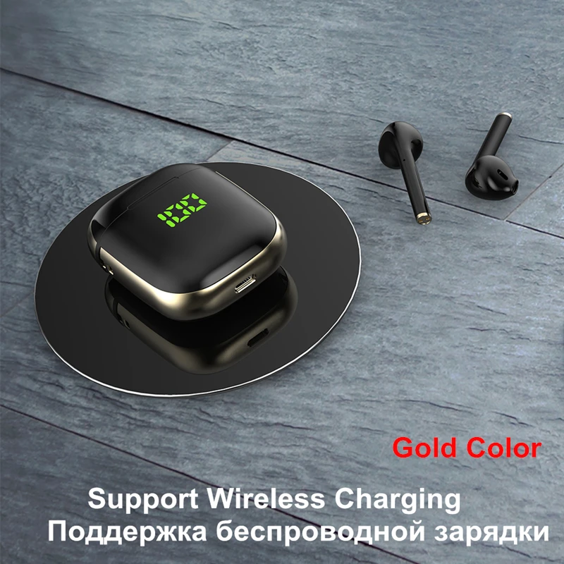 Золотой HANTOPER, Bluetooth наушники, TWS 5,0, беспроводные наушники бибибиральные вызов, наушники с зарядной коробкой, стерео гарнитура для всех телефонов - Цвет: Золотой