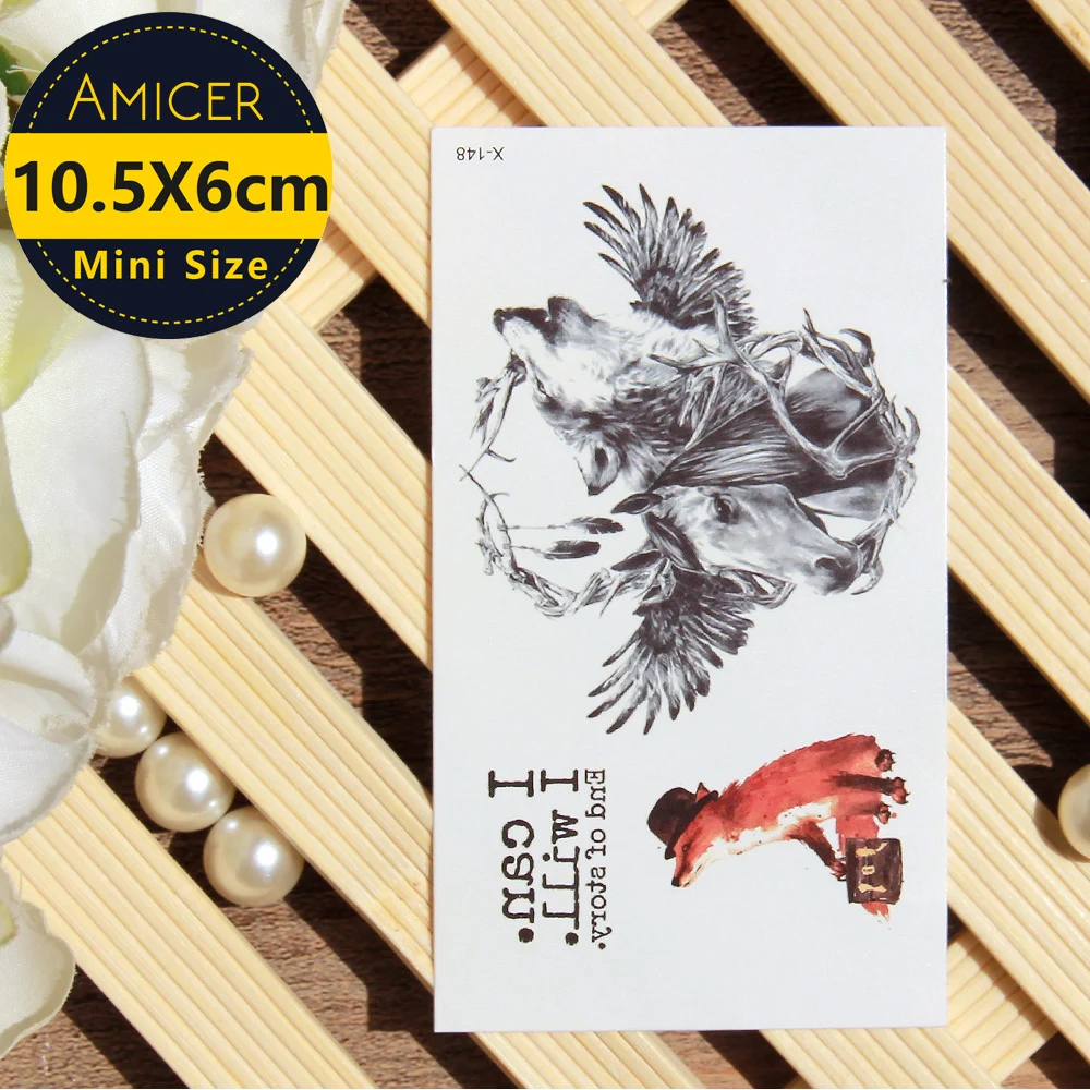 

Waterproof Temporary Tattoo sticker fox horse wolf tattoo Water Transfer fake tattoo flash tattoo for men women