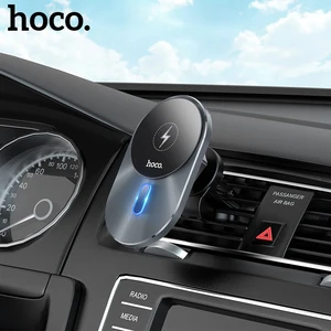 hoco 15w magnetic wireless air vent charger for iphone 12 pro max business style wireless charger in car fast charging holders free global shipping