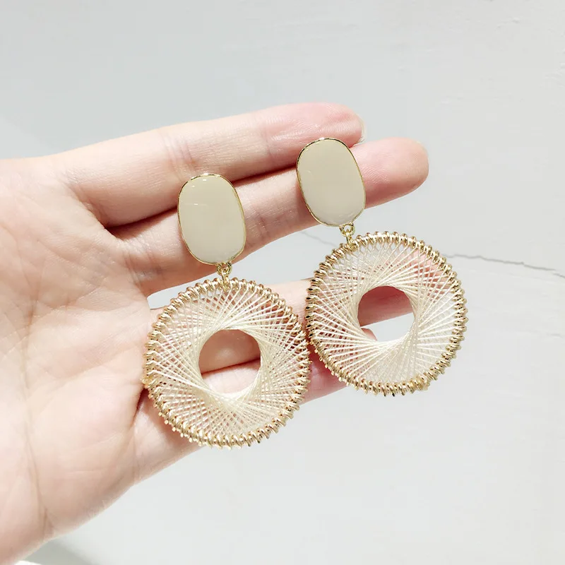 

Classic Drop Earrings Women Handmade Circle Jewelry Pendientes Aretes De Mujer Moda Femme Oorbellen Boucle D'Oreille Brincos