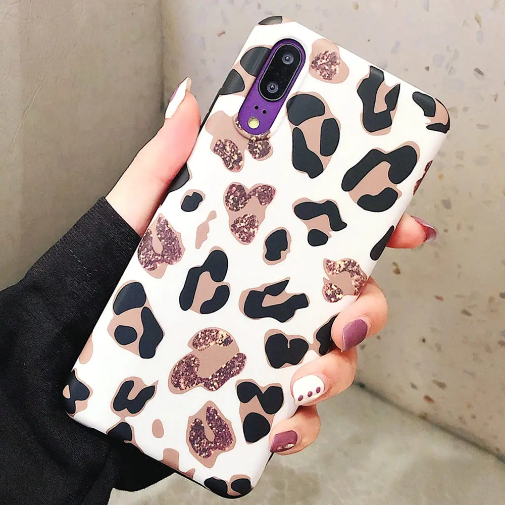 Бледно Леопардовый матовый мягкий чехол из ТПУ для Huawei P20 Lite P30 Pro Mate 20 Роскошный