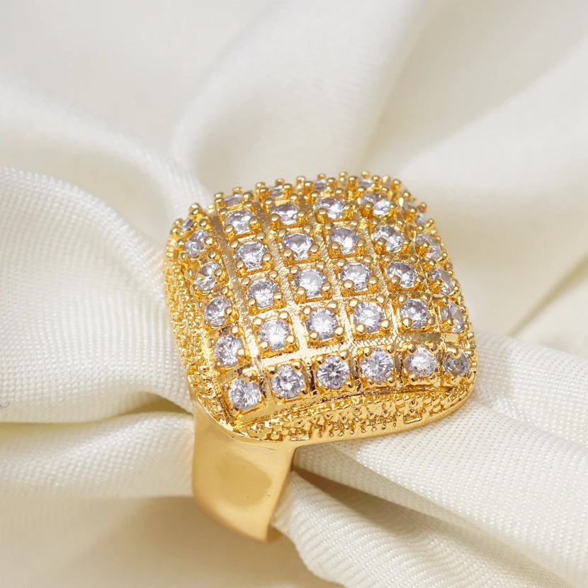 Горячие парные кольца для женщин квадратное кольцо стразы перстень желтое