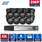 NINIVISION 4K SONY CCTV видеонаблюдение комплект 8CH POE NVR 3840*2160 8MP открытый ip-камеры с питанием по POE H.265 безопасности камера Системы набор