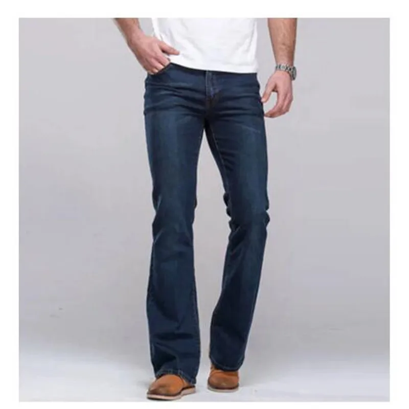 Hombre Boot Cut Jeans pantalones ligeramente evasé Slim Blue negro diseньador clásico ropa de ocio Denim Stretch