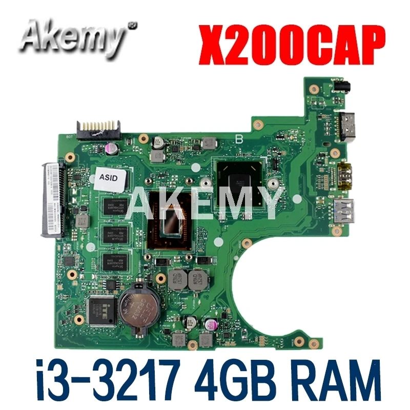 X200CA материнская плата i3 3217CPU 4 Гб RAM для ASUS X200C X200CAP ноутбука REV 2 0 тест