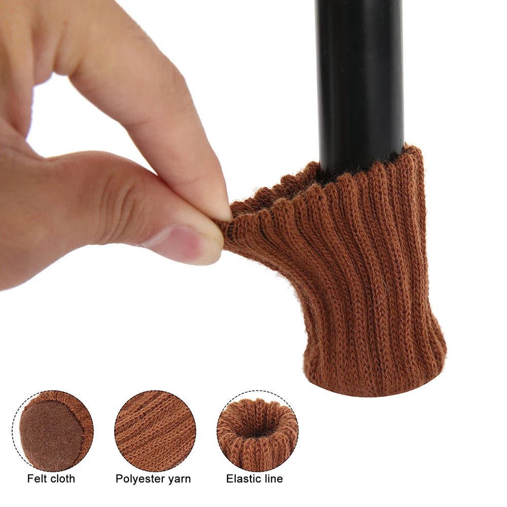 

24PCS Chair Leg Socks Knitted Chair Leg Cover Floor Protectors Furniture Legs Table Feet Covers for Moving Noise Reduction