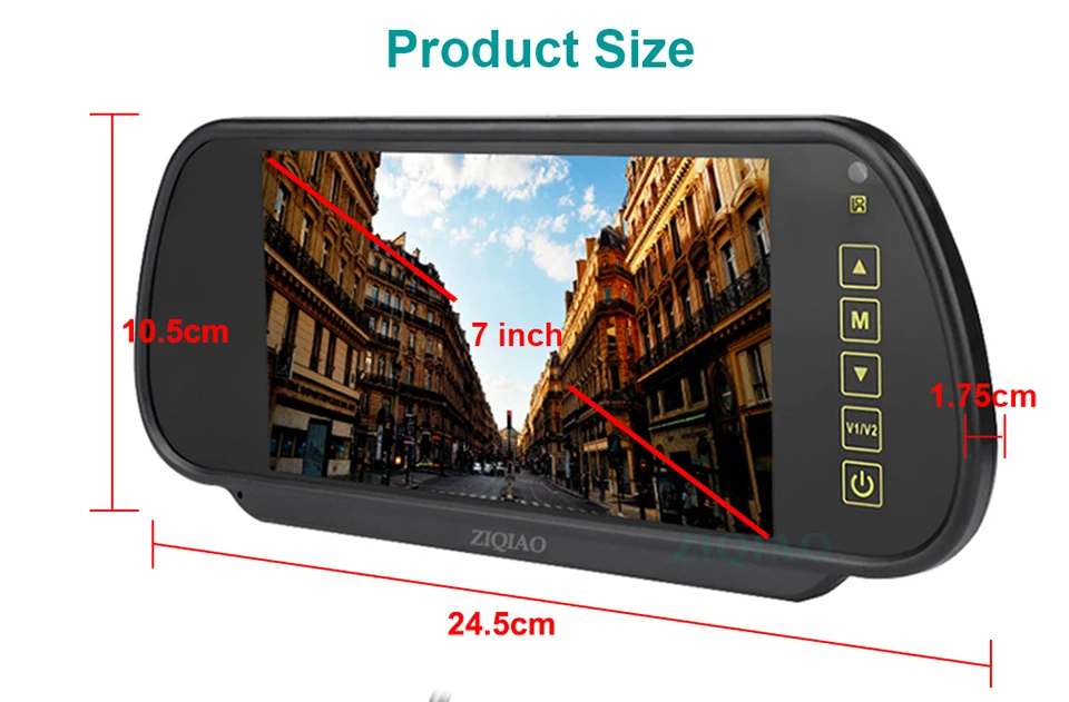 7-дюймовый TFT LCD Автомобильный Зеркальный Монитор Парковочная Система Дисплей Камера Заднего Вида Парковочная система для