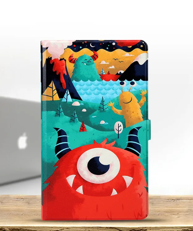 4 Детский чехол для samsung Galaxy Tab A 8,0 SM-T290 T295 T297 чехол s с мультяшным рисунком, откидная подставка, Мягкая силиконовая задняя крышка+ ручка - Цвет: 4