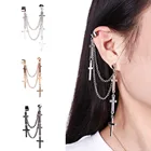 1 шт. Европейская и американская мода крутые кресты в стиле панк Подвеска кисточка цепочка Ушная повязка манжета зажим серьги для женщин и мужчин подарки
