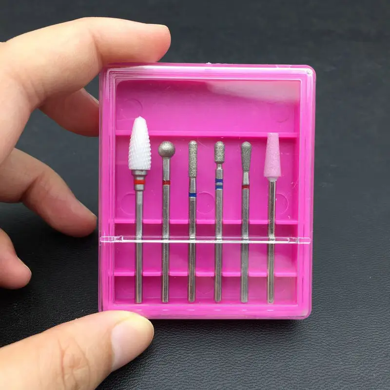 Ysen 6 шт. набор керамических алмазных сверл для ногтей фреза маникюра роторные