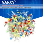 Набор светодиодных диодов, 500 шт., 3 мм, разные цвета, красный, зеленый, желтый, синий, белый