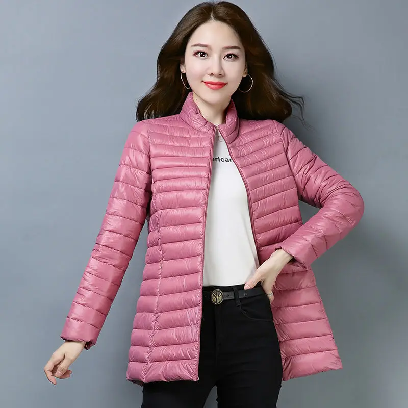 

2022 New Lightweight Cotton Jacket Women's Mid-Length Warmth And Slim Plus Size Winter Coat Female Clothing