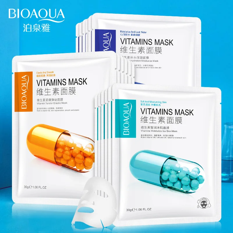 

Витаминовая маска для лица BIOAOUA 3 шт./компл., увлажняющая питательная отбеливающая масляная Масляная маска для сокращения пор, уход за кожей ...