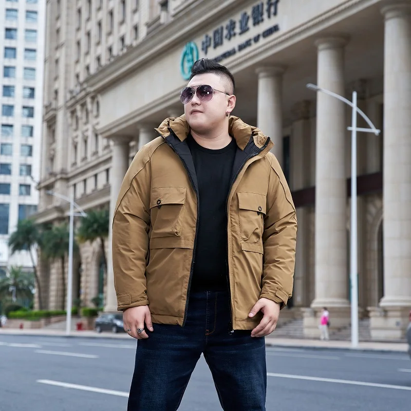 winter New men's hooded Parka fashion casual Cotton jacket men 140 KG 150KG coat large size 10XL 9XL 8XL 7XL | Мужская одежда