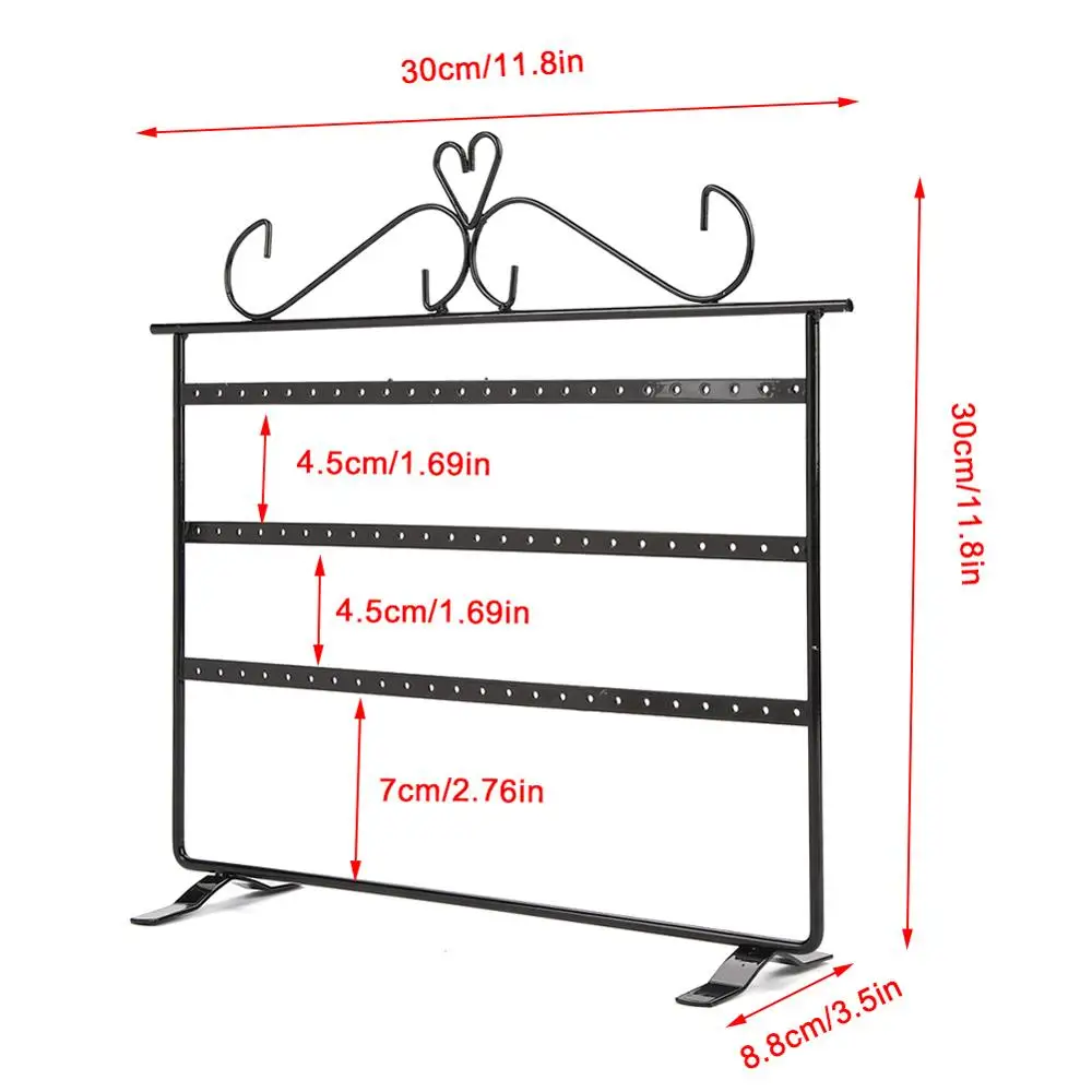 3 уровня 72 Отверстия Висячие ювелирные изделия стенды серьги ожерелье браслет