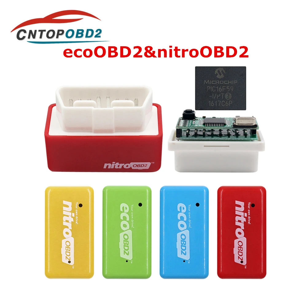 Nitro OBD2 EcoOBD2 двойной ECU чип блок настройки NitroOBD2 Eco OBD2 для бензинового дизельного автомобиля 15% экономия топлива больший крутящий момент