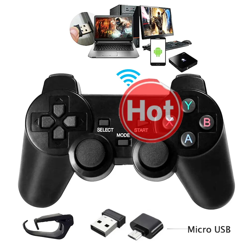 2 4G беспроводной геймпад пк для PS3 ТВ приставки джойстик игровой контроллер пульт