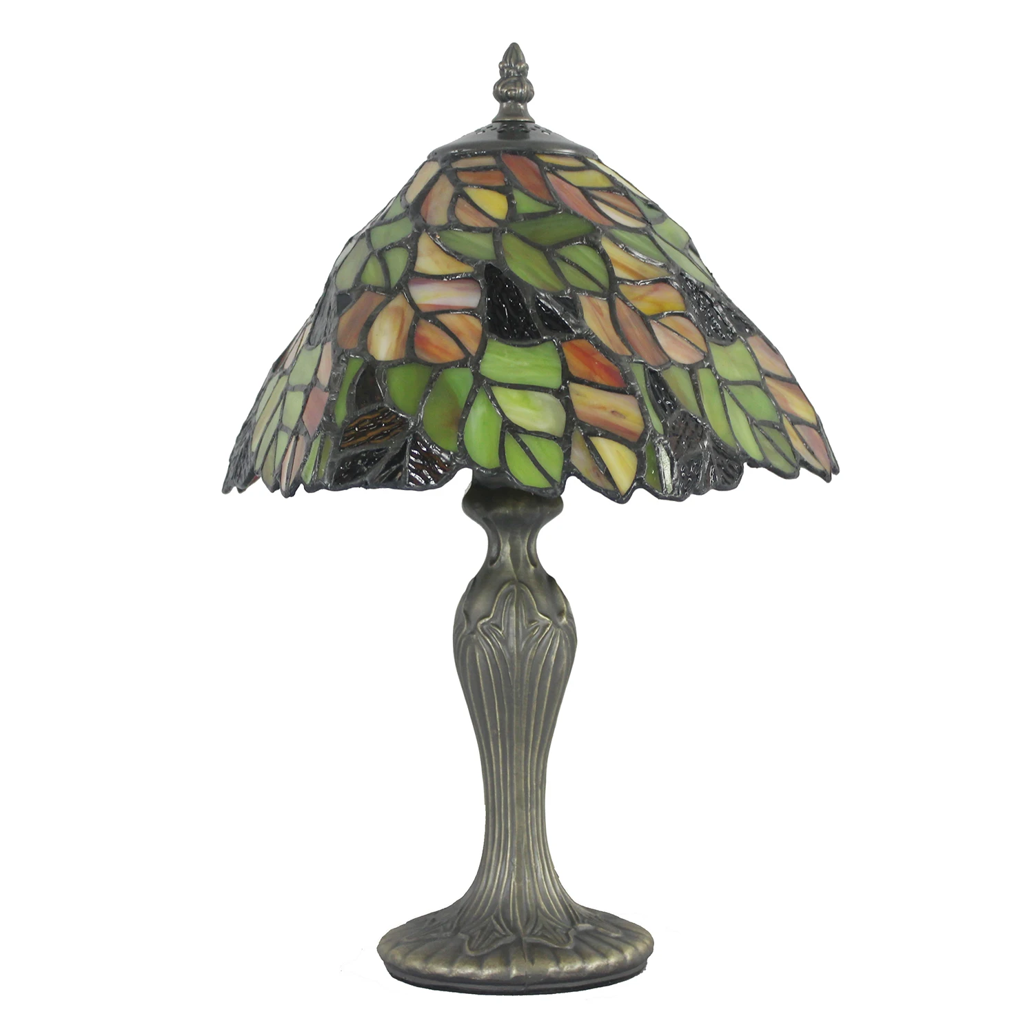

Stained Glass Swirled Leaves Table Lamp Bedroom Desk Light Art Decor