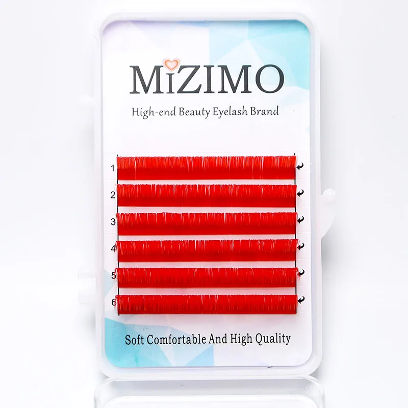 

MIZIMO new color grafted eyelashes 8-15mm personalized eyelashes red artificial mink hair character eyelash extension