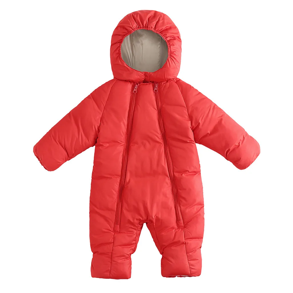 Комбинезоны для малышей зимний комбинезон на молнии детей Зимний с капюшоном