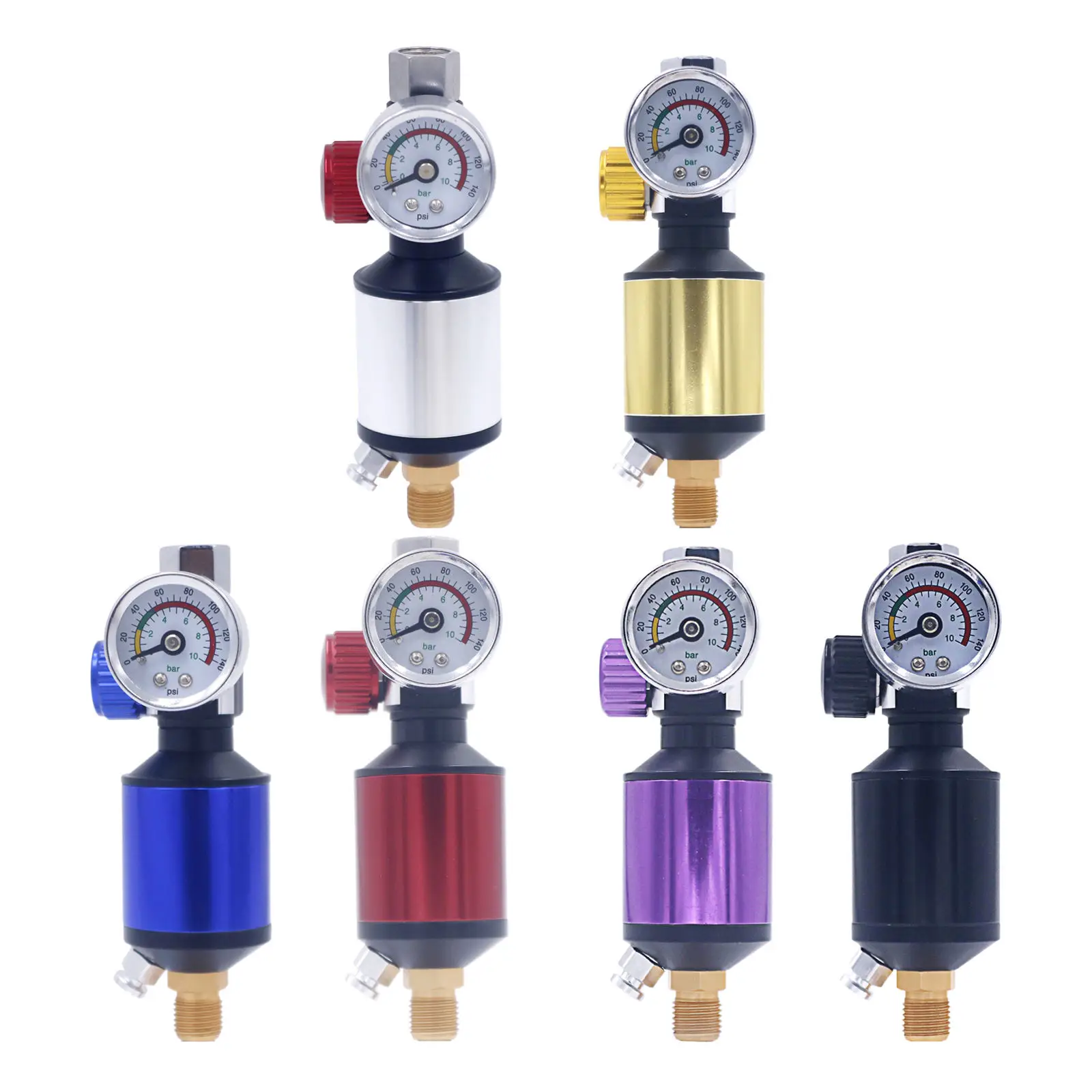 

Paint Spray Air Preure Regulator Gauge with Air Filter Kit Oil Water Separator